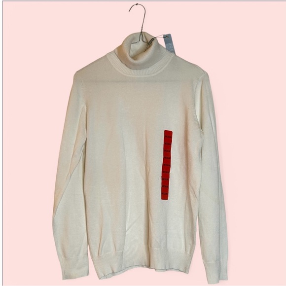 Joseph A Lightweight Turtleneck In Ivory Sz M - Picture 1 of 6